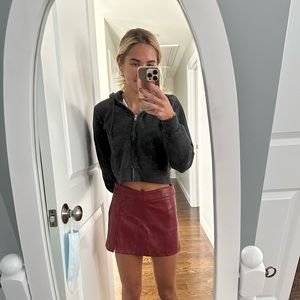 Garage dark red mini skirt (built in shorts)